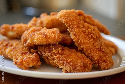 plate of chicken tenders fried  photo