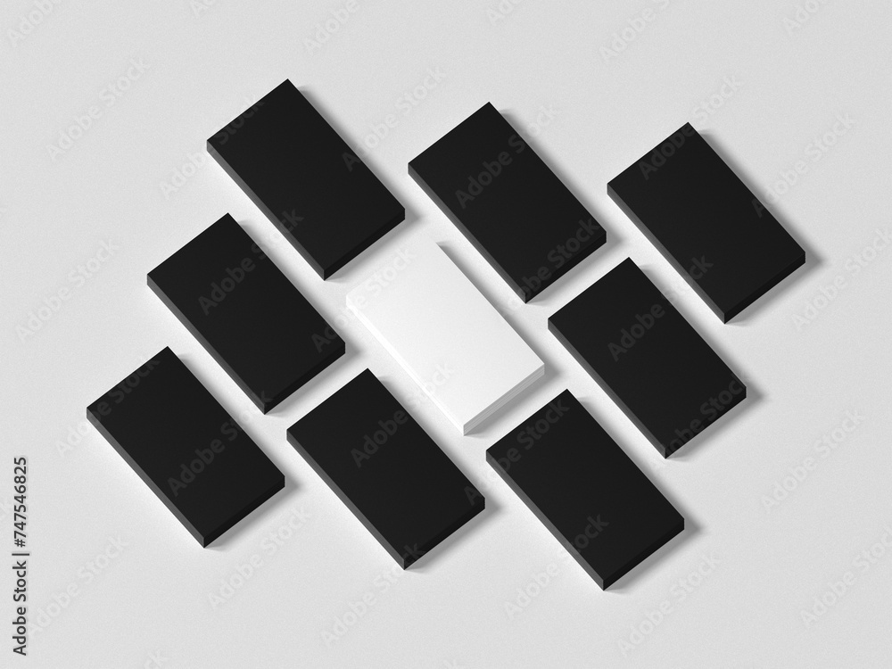 3D illustration. Stack of business card mockup isolated 3D illustration. Stack of business card mockup isolated