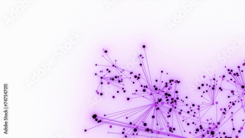 futuristische pink rosa leuchtende synchrone Netzwerkverkn  pfungen mit Knotenpunkten  Fraktal  Muster  Kreis  Verbindungen  KI  Internet  Server  Plexuseffekt  System  FTTH  Daten  leuchten 