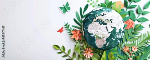 Earth day concept on white background, World environment