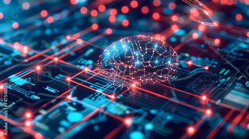 Futuristic AI Learning: Unraveling the Wonders of Artificial Intelligence Brain © maikuto
