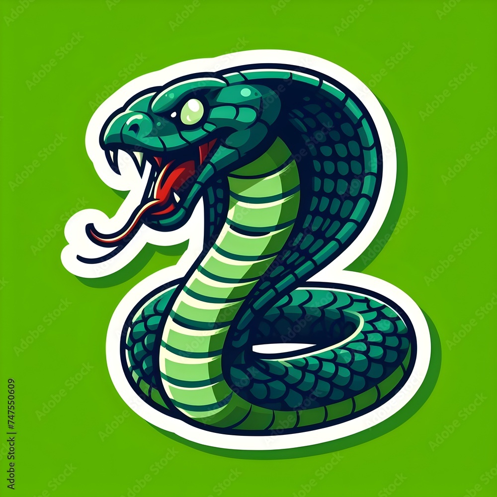 Fototapeta premium a sticker of a snake, clean background - 001