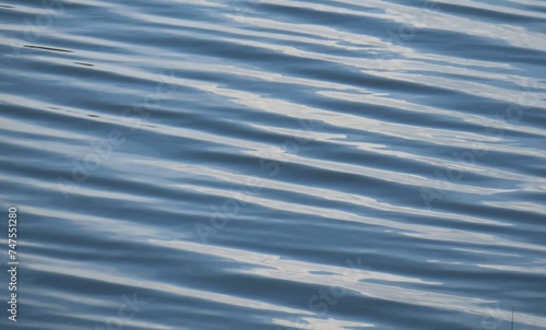 Closeup of blue shining glossy water texture, natural background