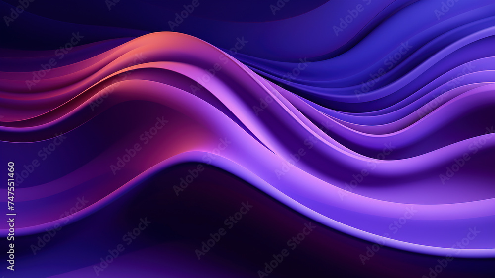 Ultraviolet waves background. Abstract futuristic background, curvy neon lines, futuristic energy concept. Fluid poster cover with modern ultraviolet color.