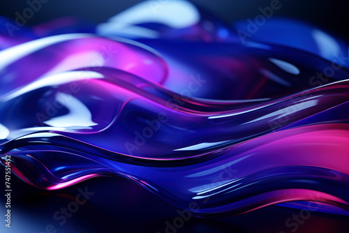 Ultraviolet waves background. Abstract futuristic background, curvy neon lines, futuristic energy concept. Fluid poster cover with modern ultraviolet color.