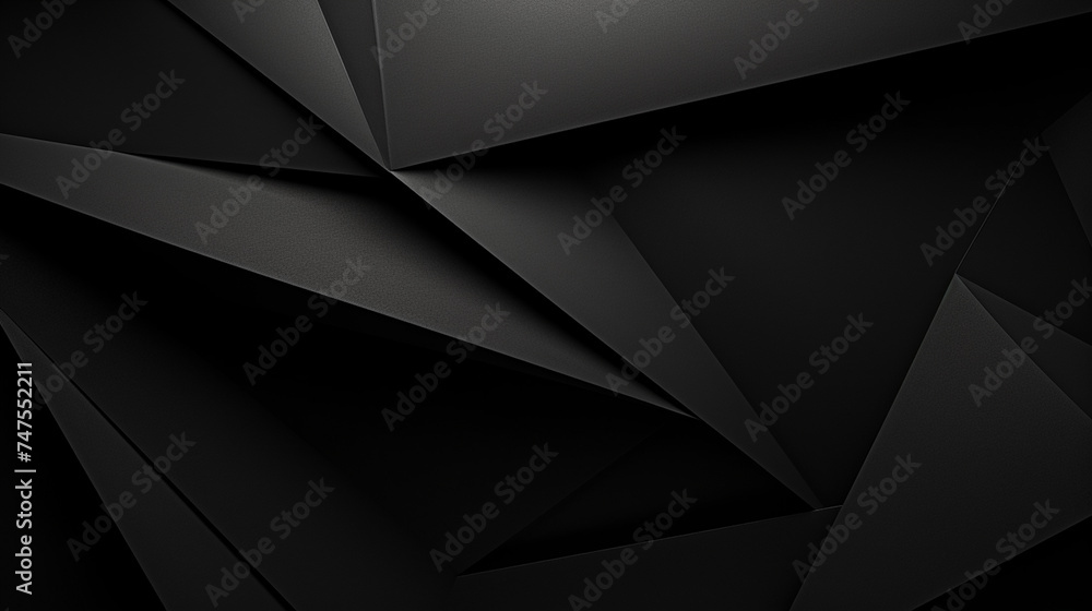 Abstract background with dark gray or black paper layers - obrazy, fototapety, plakaty 