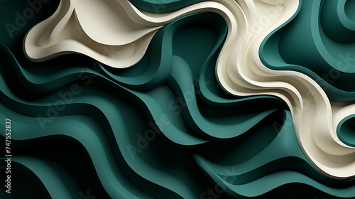 A green and white abstract wave background