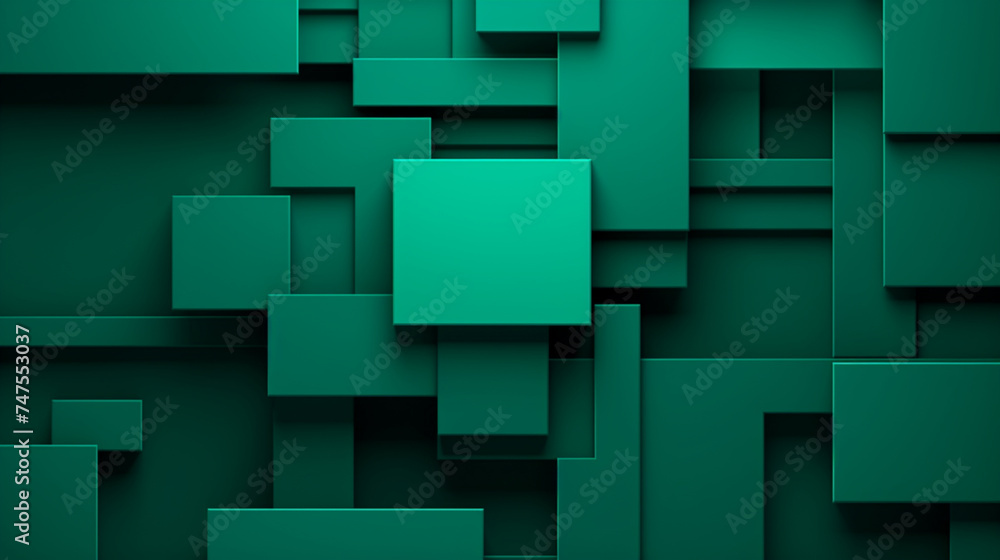 3D abstract background with green paper shapes. 3D abstract background with green paper shapes.