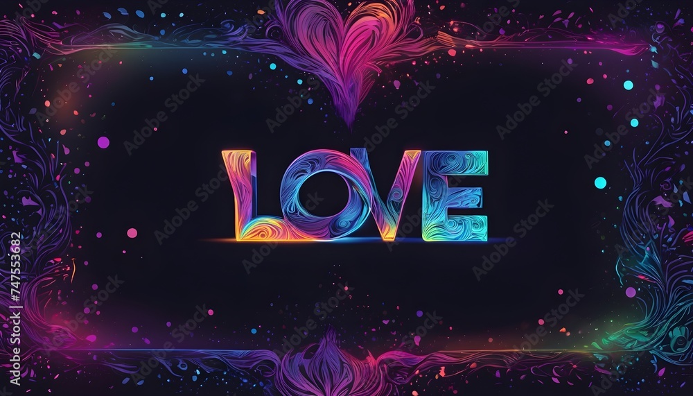 Obraz premium Colorful love writing artwork