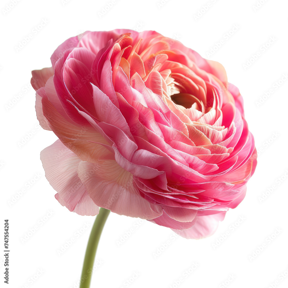 Pink Ranunculus flower isolated on white background Pink Ranunculus flower isolated on white background