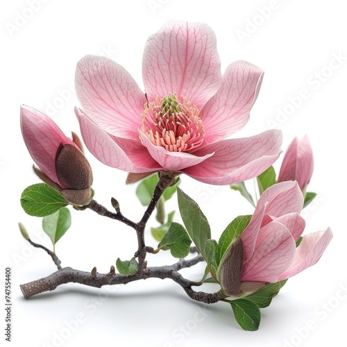 Magnolia flower isolated on white background
