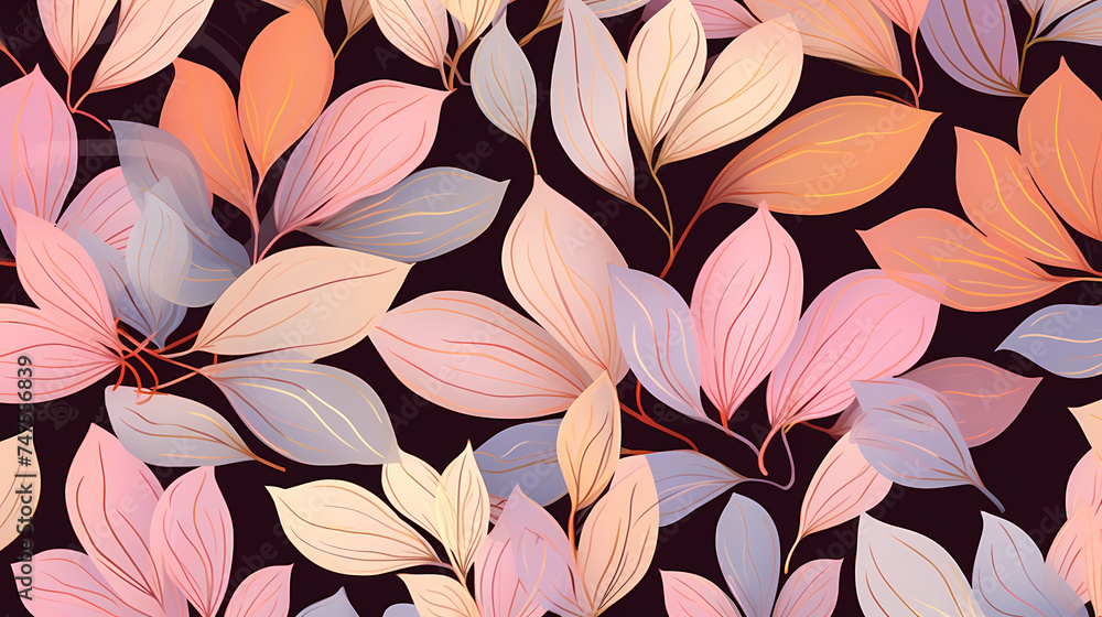 Warm, light leaf pattern embraces the beauty of the season Warm, light leaf pattern embraces the beauty of the season