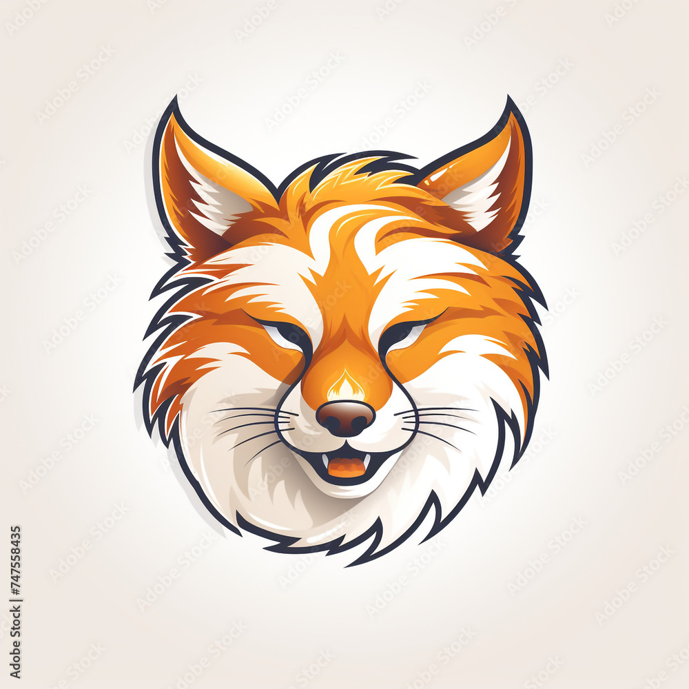 logo template for an happy fantasy animal's face illustration сreated with Generative Ai logo template for an happy fantasy animal's face illustration сreated with Generative Ai