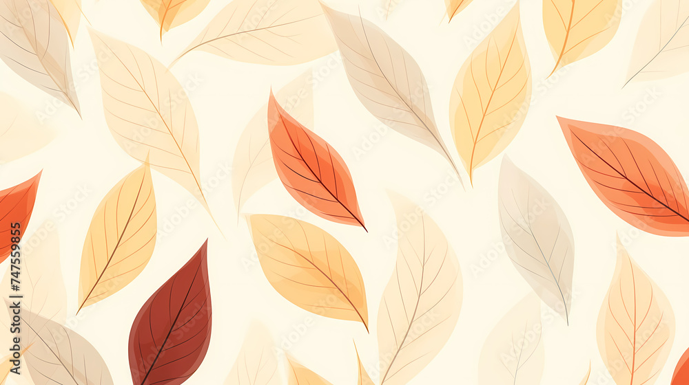 Warm, light leaf pattern embraces the beauty of the season