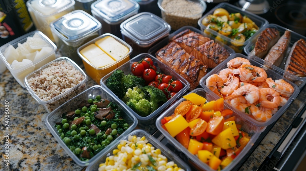 Healthy food in a container. Provide healthy food