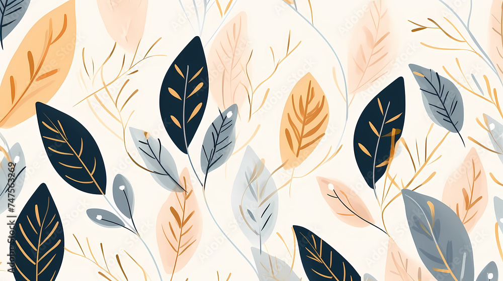 Abstract leaves background pattern in digital art Abstract leaves background pattern in digital art