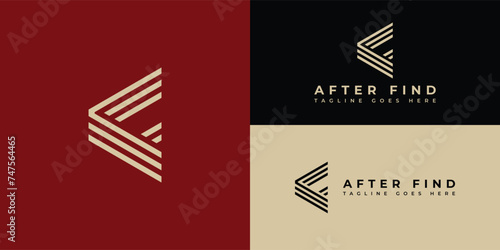 abstract initial letter AF or FA logo in gold color isolated in multiple background colors applied for construction company logo also suitable for the brands or companies that have an initial name VE