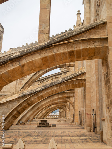 Obraz na płótnie Flying buttress of the roof of Palma Cathedral w salonie