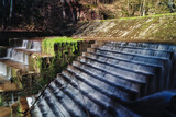 Lohmen Hydroelectric Power Station - Wasserkraftwerk Lohmen - Wasserfall - Moos - Wald - Grün - Waterfall with Rocks and Green Moss