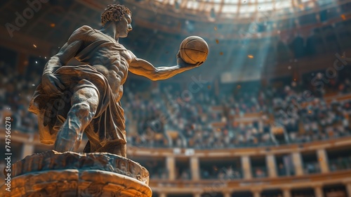 marble basketball player photo