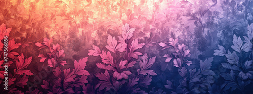 High Quality Purple Toile Floral Background Pattern. Generative AI