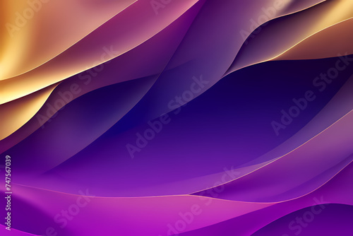 Shiny gold purple wave lines, light lines and technology background, energy and digital concept for technology business template.