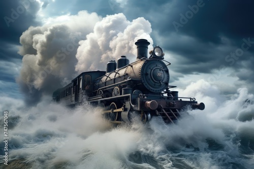 Lost locomotive: a symbol of isolation and adventure on the open sea