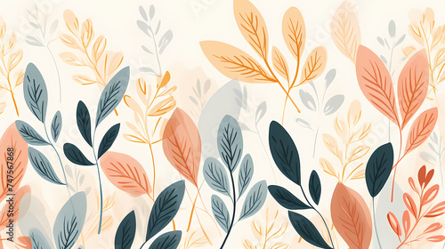 Seamless background picture, leaves pattern