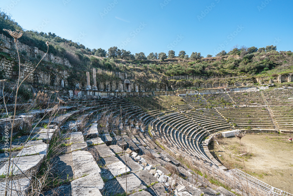 Scenic views from Magnesia which was an ancient Greek city in Ionia,  at an important location commercially and strategically in the triangle of Priene, Ephesus and Tralles, Aydın, Turkey