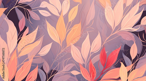 Seamless background picture  leaves pattern