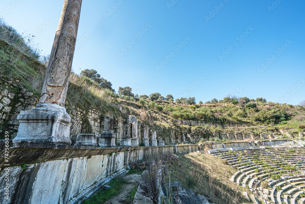 Scenic views from Magnesia which was an ancient Greek city in Ionia, at an important location commercially and strategically in the triangle of Priene, Ephesus and Tralles, Aydın, Turkey Scenic views from Magnesia which was an ancient Greek city in Ionia, at an important location commercially and strategically in the triangle of Priene, Ephesus and Tralles, Aydın, Turkey