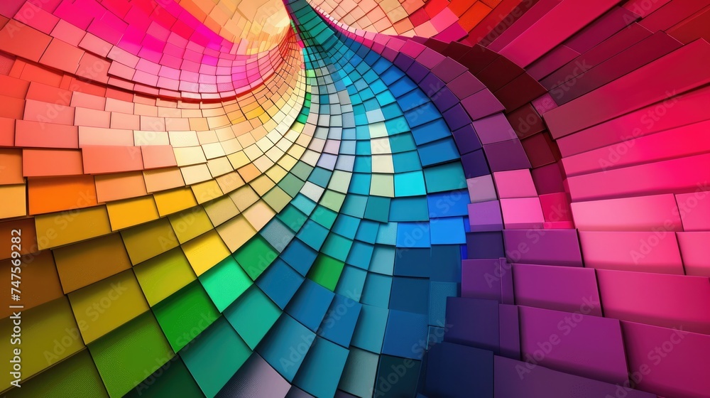 Fototapeta premium Color scale. A special color gradient that shines in the colors of the rainbow. Texture background pattern. Generative AI