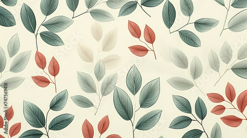 Seamless background picture  leaves pattern