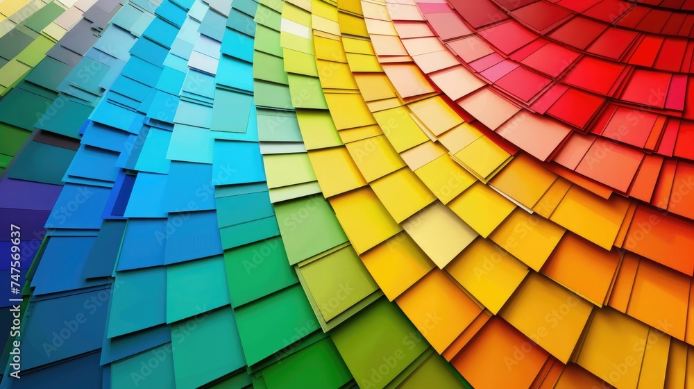 Obraz premium Color scale. A special color gradient that shines in the colors of the rainbow. Texture background pattern. Generative AI
