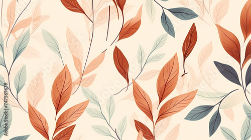 Seamless background picture, leaves pattern