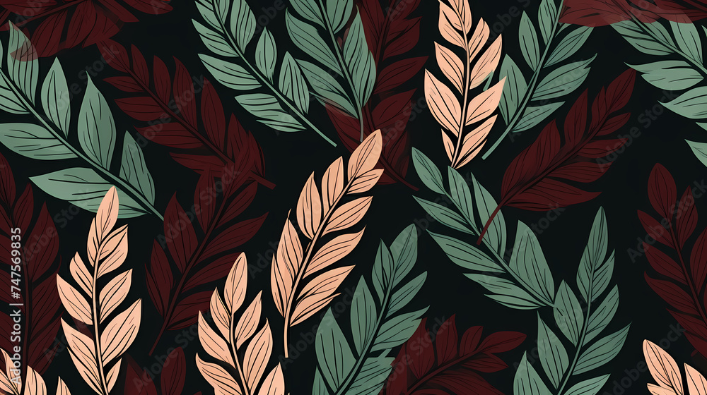 Seamless background picture, leaves pattern Seamless background picture, leaves pattern