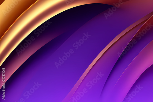 Shiny gold purple wave lines, light lines and technology background, energy and digital concept for technology business template.