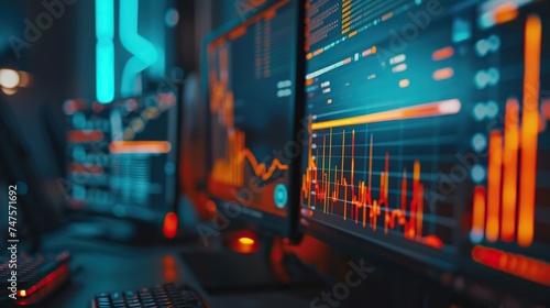 Data analysis digital engineer data code programmer sourcing data code computer script working with monitor screen and digital display screen futuristic strategy business global