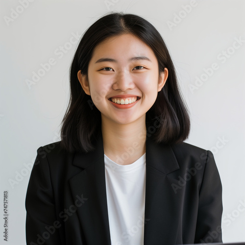 business woman in a suit, profile picture