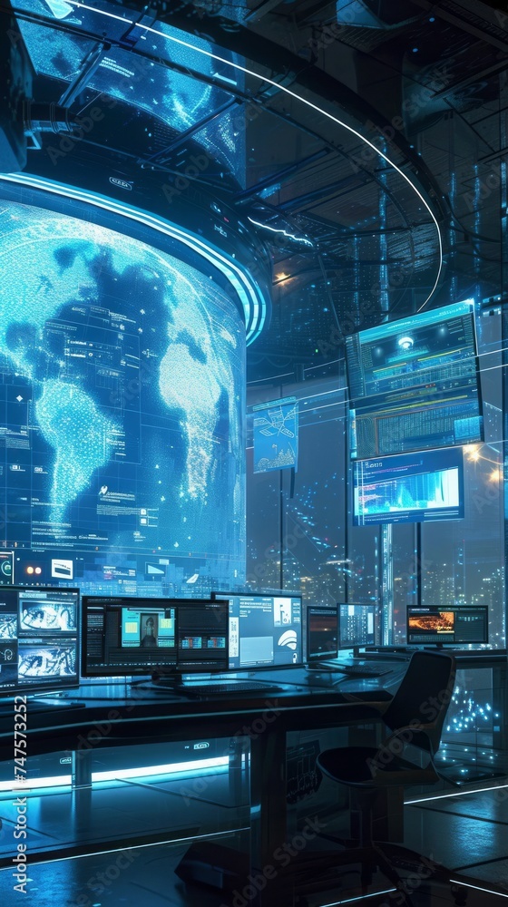 A futuristic center to help customers with virtual reality A futuristic center to help customers with virtual reality