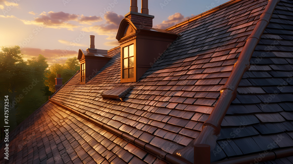 house roof,house roof top view - obrazy, fototapety, plakaty 