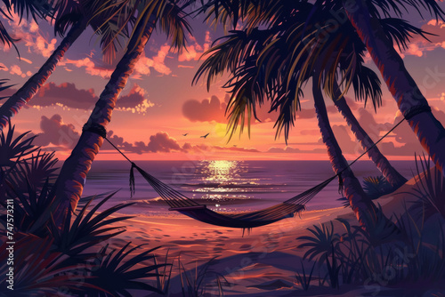 Sunset Serenity with Hammock