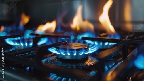 Gas flame for cooking or blowing, easy to control the fire Generative AI