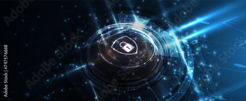 Cyber security and information or network protection. Future cyber technology web services for business and internet project