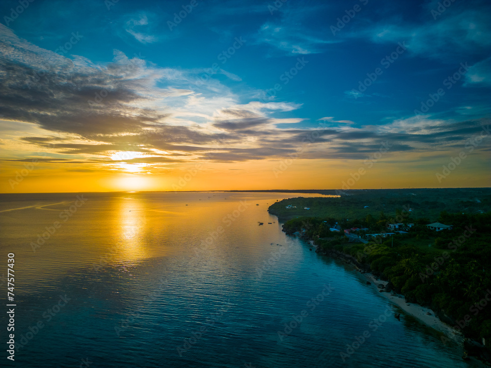 Sunset Over the Calm Waters of Bantayan Island, Philippines