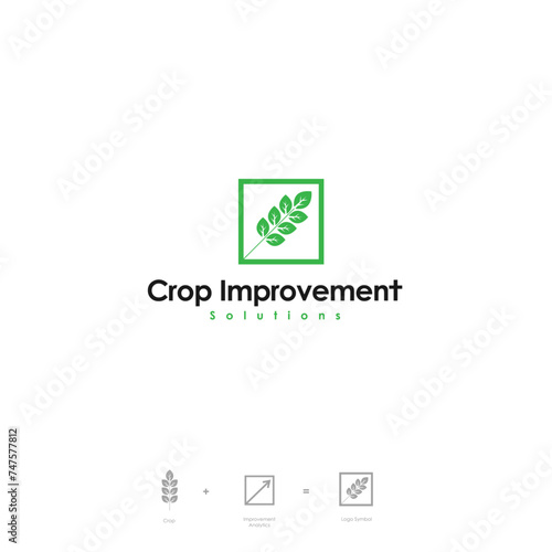Farmer leaf logo flat vector design