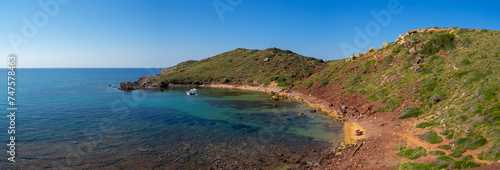 Panorama of Cala Rotja, Menorca photo