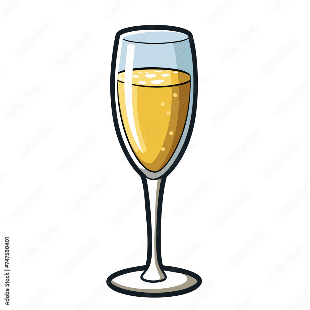 Glass of champagne isolated on white background Glass of champagne isolated on white background