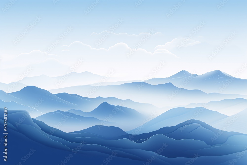 a blue mountains with fog