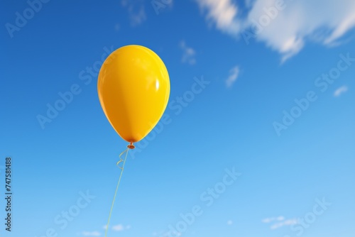 a yellow balloon in the sky
